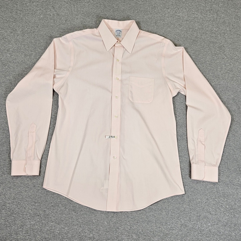 Brooks Brothers Regent Pink Non-Iron Supima Cotton Dress Shirt 16-36 Mens L/S